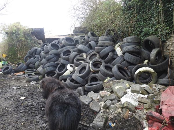 pile of dumped tyres pile of dumped tyres