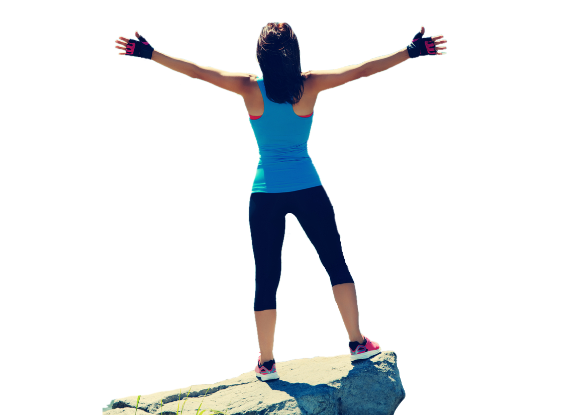 Woman standing on a rock