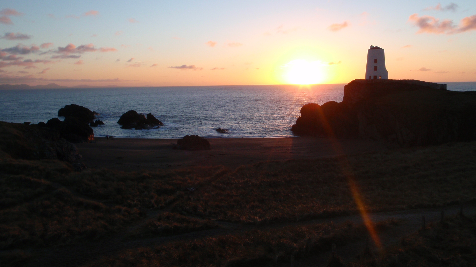 Newborough beach during a sunset