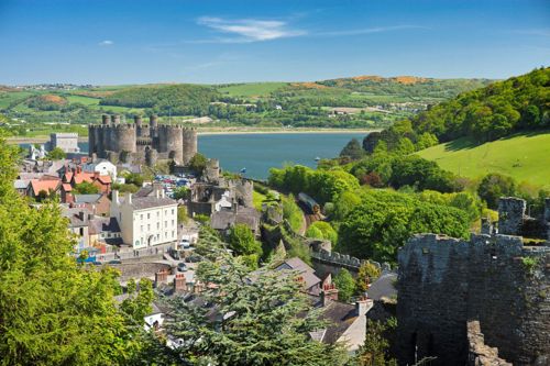 Tourism hub of Conwy Town with its historic Castle.