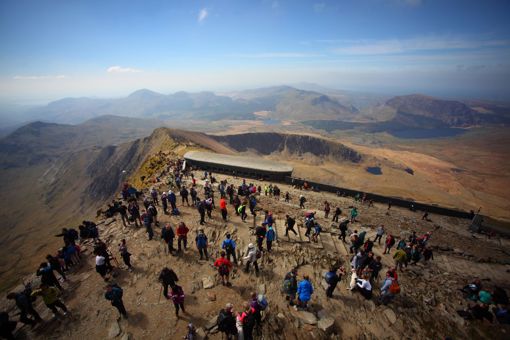Snowdon Summit, Crowded With Visitors During August