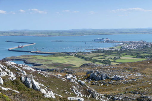 Holyhead breakwater With Ferry To Dublin In Background