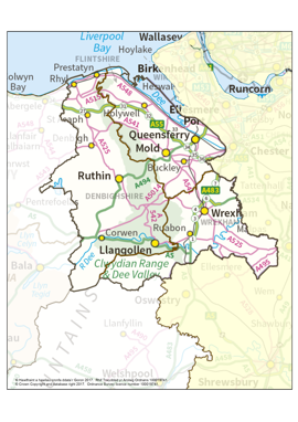 North East Wales Area boundary map