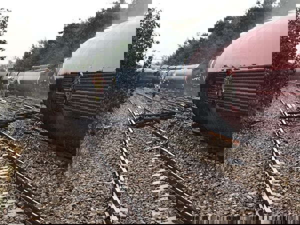 Photo of train wagons derailed Photo of train wagons derailed
