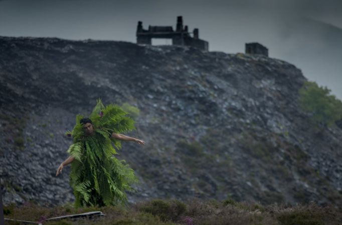 Man dressed as a tree - image from Egin International climate change residency. Man dressed as a tree - image from Egin International climate change residency.