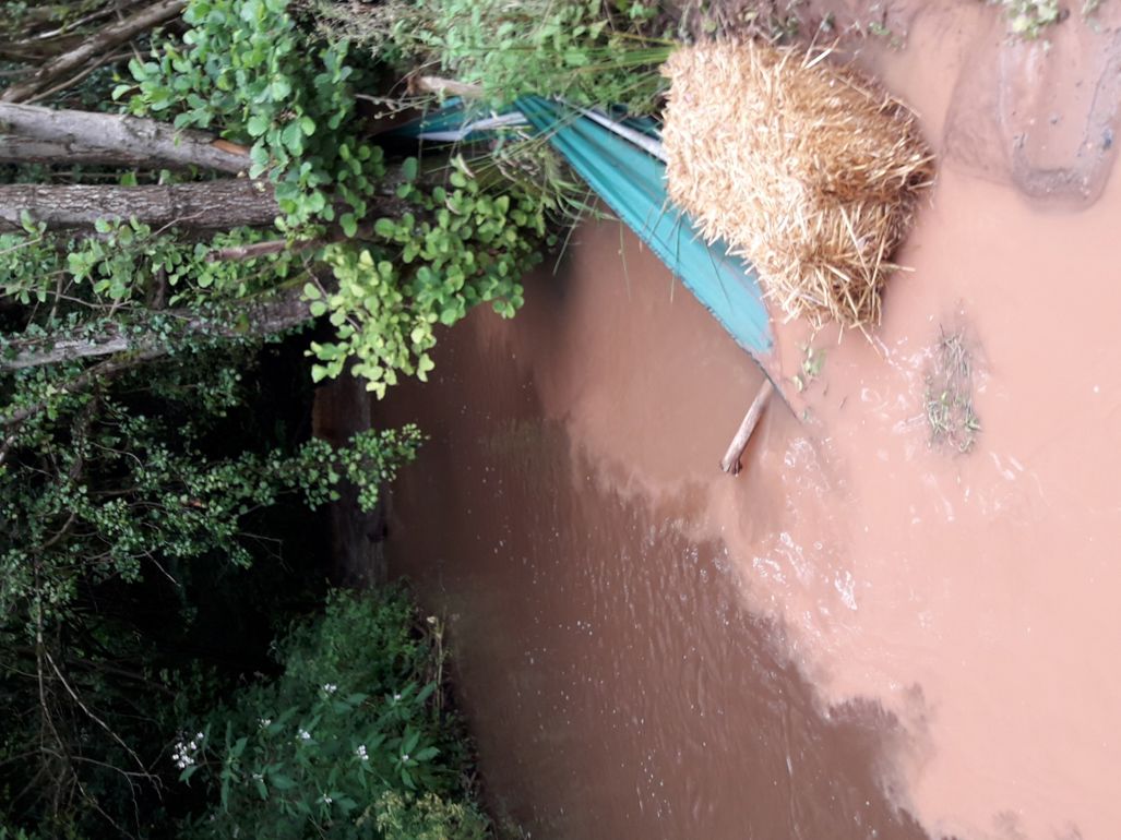 Collapsed Silt Netting And Displaced Straw Bale Collapsed Silt Netting And Displaced Straw Bale