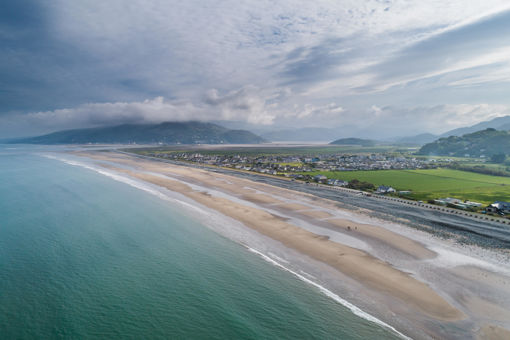 Aerial View Of Fairbourne A Sea Threatened Village In Meirionnydd