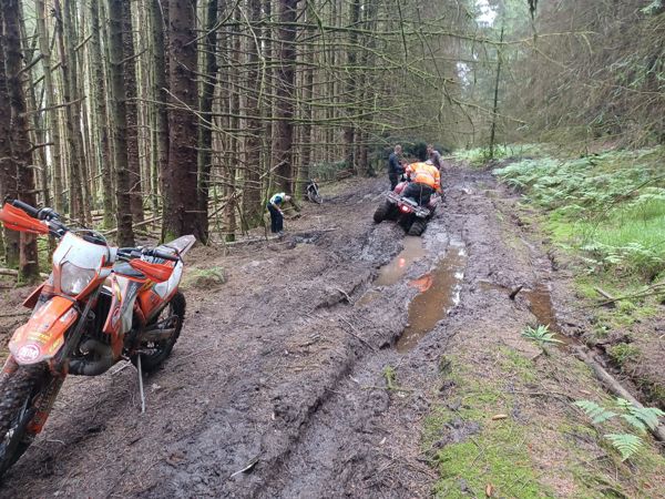 Off road bike in a forest Off road bike in a forest