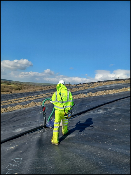 NRW regulatory officer inspecting at Withyhedge Landfill NRW regulatory officer inspecting at Withyhedge Landfill