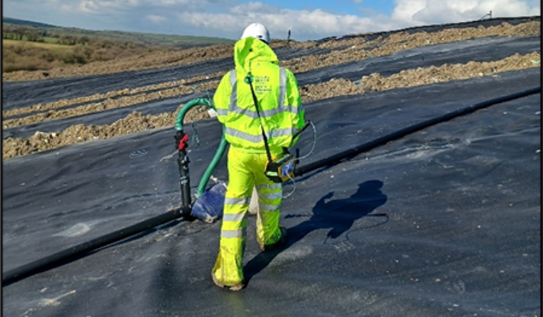 NRW regulatory officer inspecting at Withyhedge Landfill NRW regulatory officer inspecting at Withyhedge Landfill