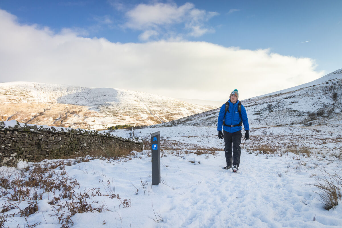 Man walking in snow