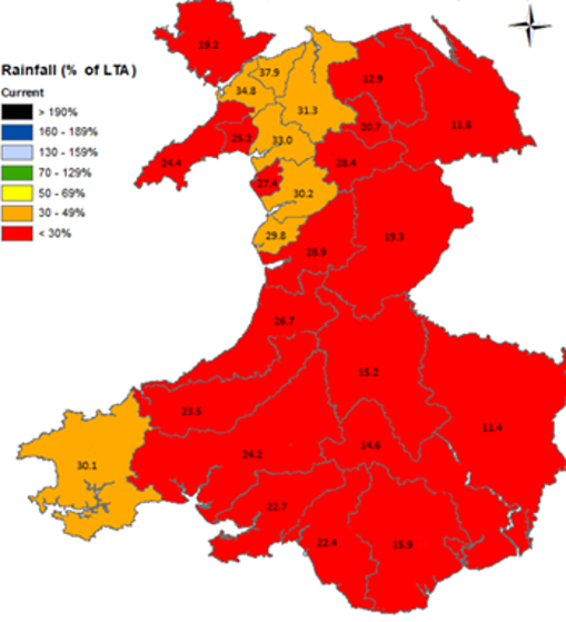 August 2025 average rainfall map