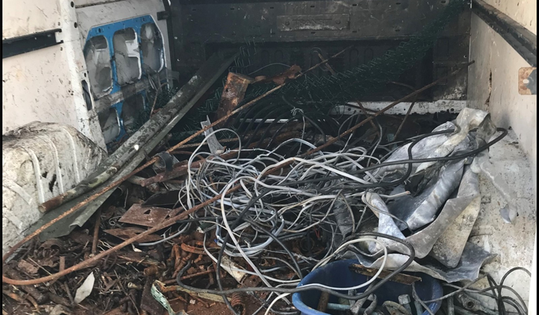 Waste materials found in Mochan's van