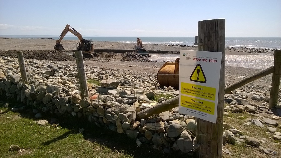 Gravel being removed from the Dysynni Estuary