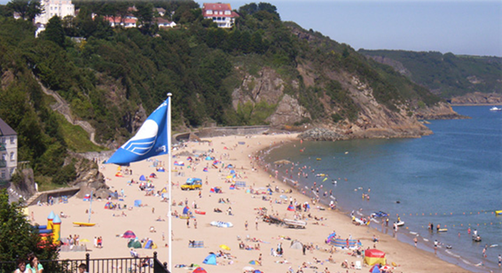 A blue flag beach