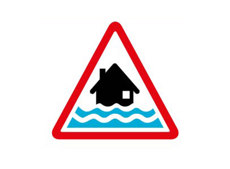 Flood warning sign