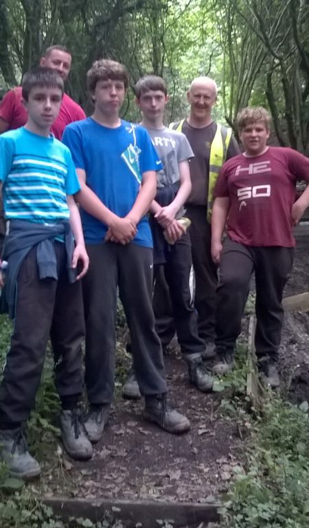 Group of young people on work experience at Llynfi Group of young people on work experience at Llynfi