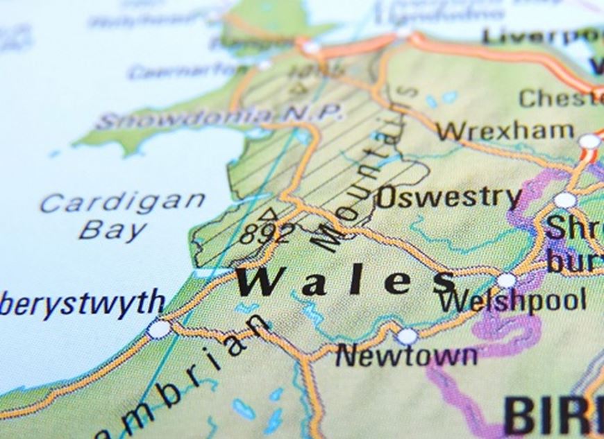 partial view of Welsh map
