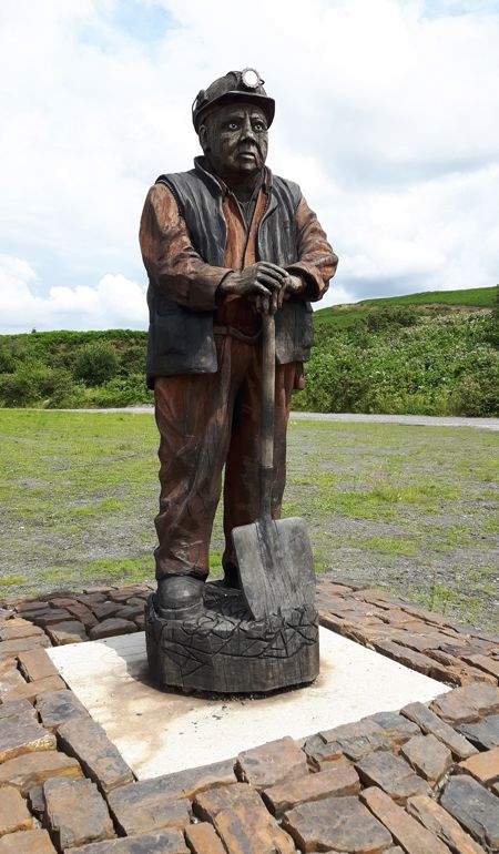 Statue of an Llynfi miner Statue of an Llynfi miner