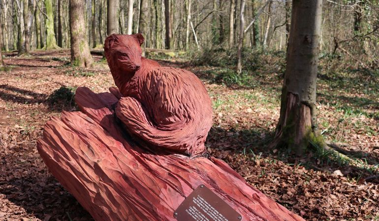 A sculpture at Fforest Fawr A sculpture at Fforest Fawr