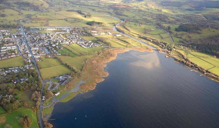 Aerial view of  Llyn Tegid 