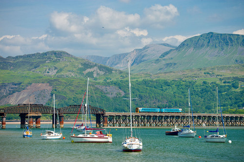 Barmouth rail Bridge, Meirionnydd, Cambrian Coast rail link between Machynlleth and Pwllheli.