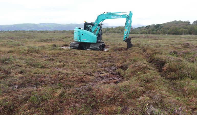 Bunding work starts at Cors Fochno raised bog near Borth in Ceredigion