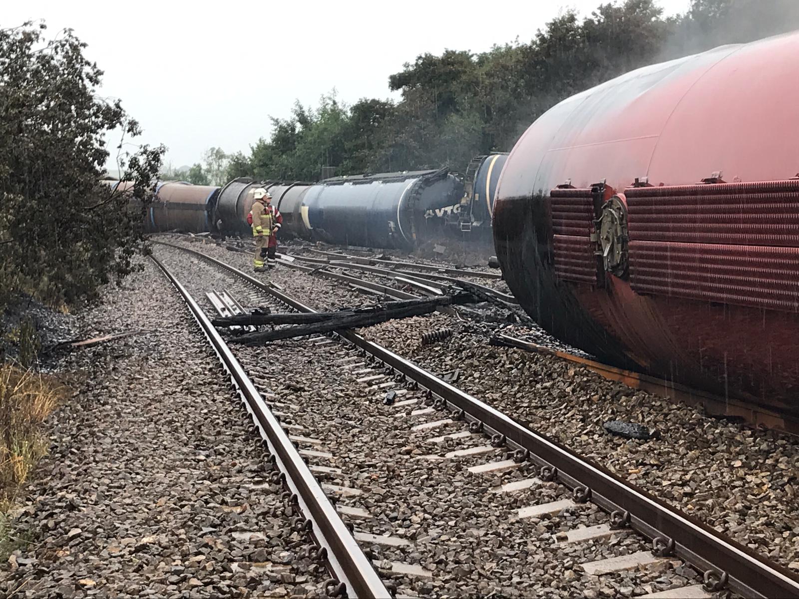 Natural Resources Wales / Llangennech freight train derailment and