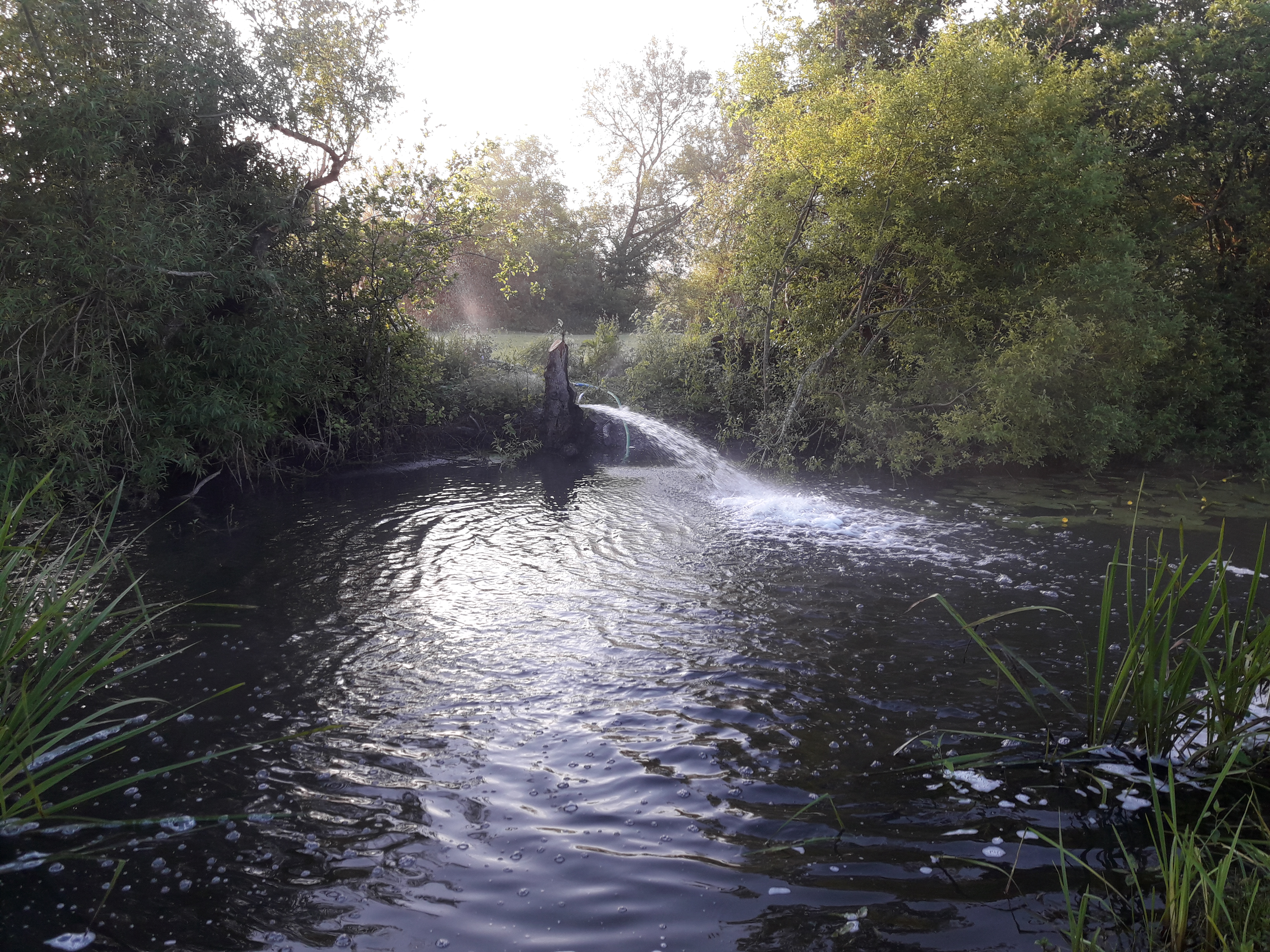 A pump working on Llangors Lake