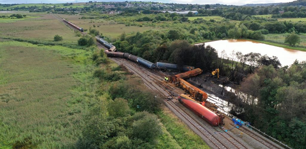 Natural Resources Wales / Llangennech freight train derailment - One year on