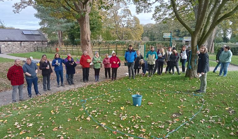 Teachers in Flintshire on an outdoor learning course run by NRW