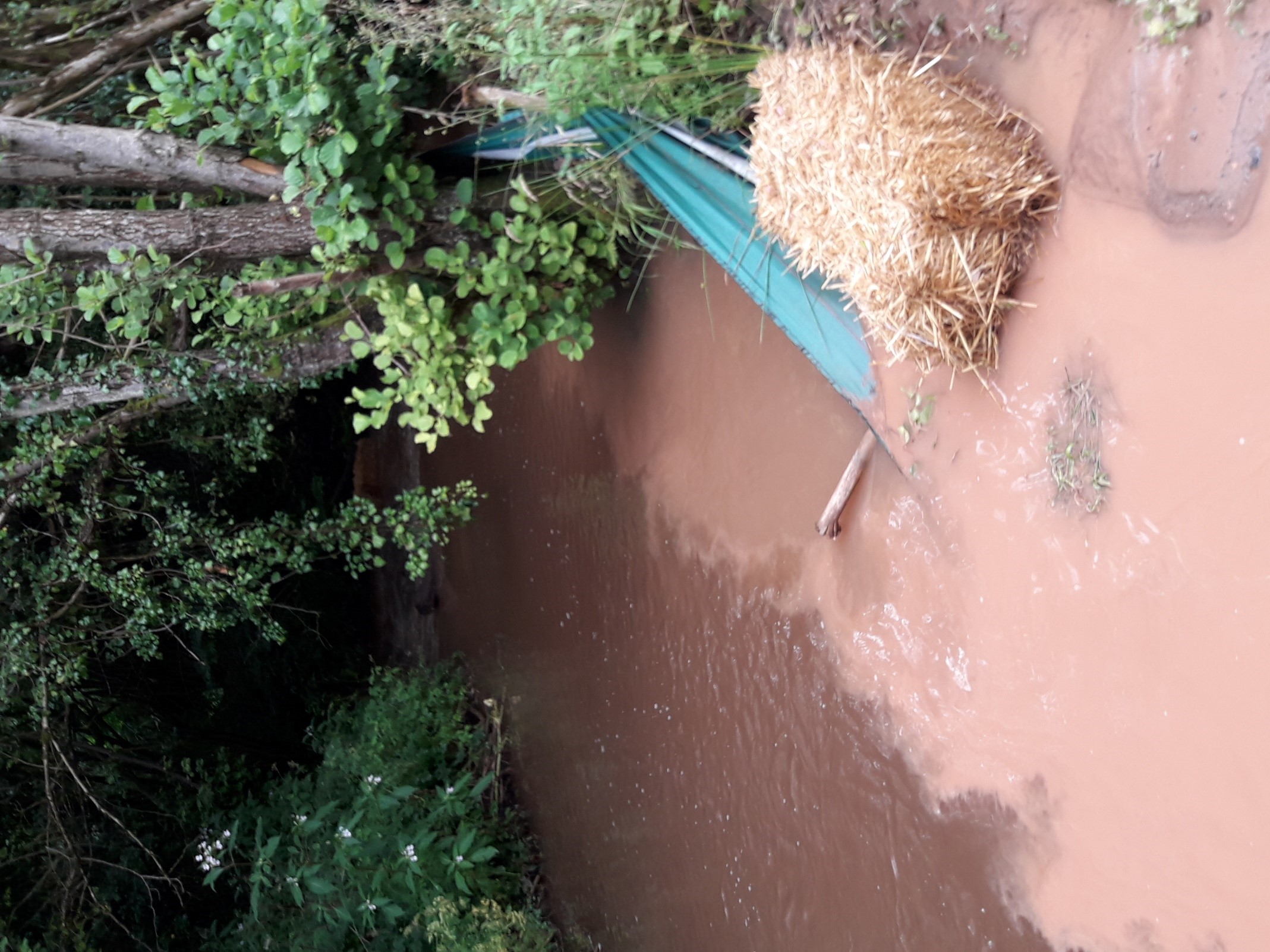 Collapsed Silt Netting And Displaced Straw Bale