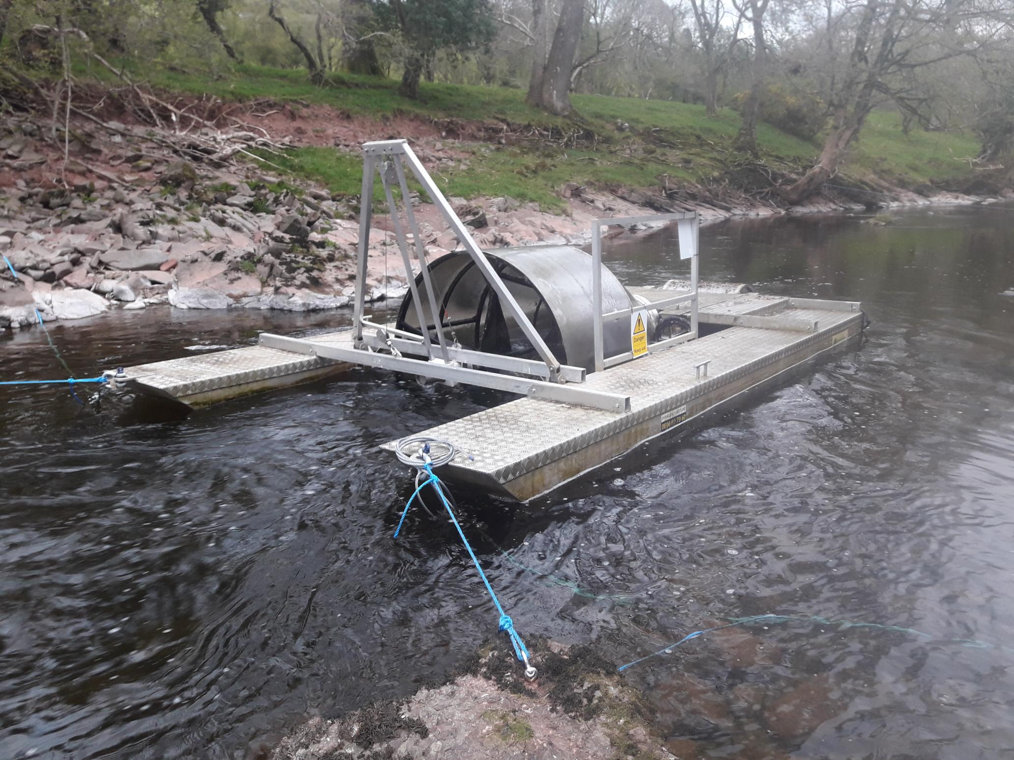 Screw trap on the river Usk 