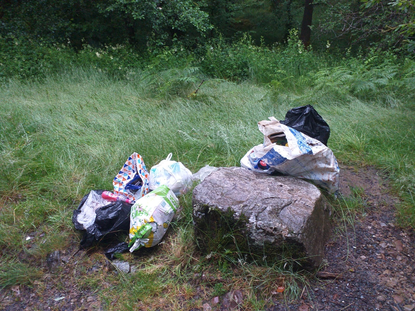 Litter left in the countryside