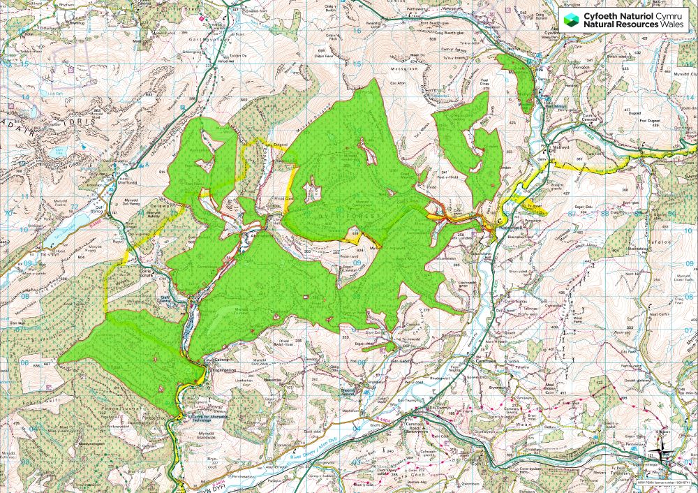 Map lleoliad Dyfi