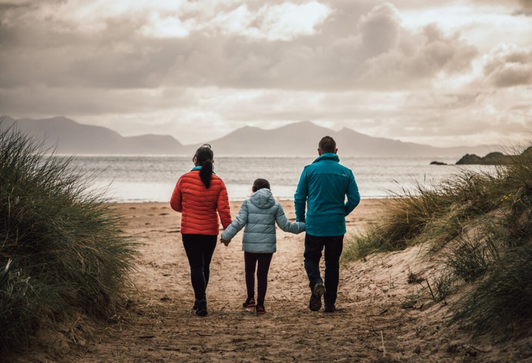 Family on beach 