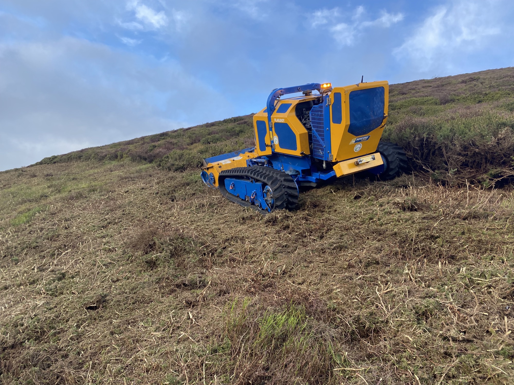  360 groundacre gorse mowing with flailbot