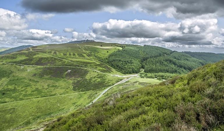 Photo taken from the Offa’s Dyke National trail on the northern slopes of Moel Fenlli