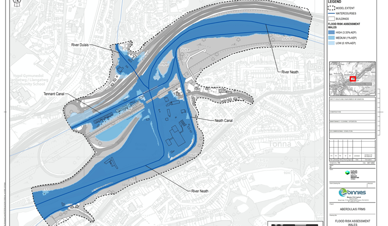 Aberdulais flood risk map