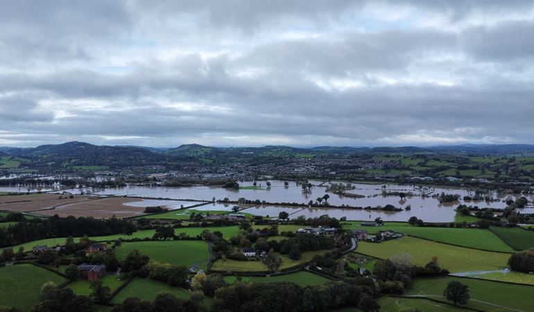 Severn Valley Flooded during Storm Babet