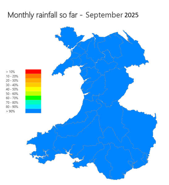 Monthly rainfall September 2025