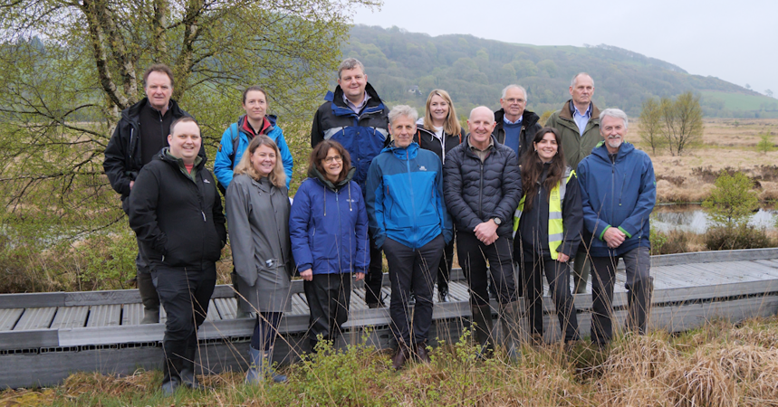 Cabinet Secretary for Climate Change and Rural Affairs, Huw Irranca-Davies MS and Sir David Henshaw, Chair of NRW were joined by colleagues from the Welsh Government, NRW, Ofwat and Dŵr Cymru, on a visit to the Teifi catchment. Cabinet Secretary for Climate Change and Rural Affairs, Huw Irranca-Davies MS and Sir David Henshaw, Chair of NRW were joined by colleagues from the Welsh Government, NRW, Ofwat and Dŵr Cymru, on a visit to the Teifi catchment.