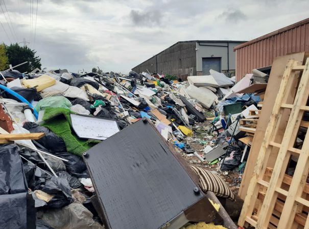 A pile of illegally deposited waste A pile of illegally deposited waste